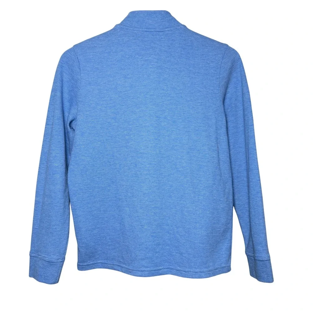 Vineyard Vines Saltwater 1/4 Zip Hull Blue Pullover Womens Large Stripe 3K001465 - Picture 2 of 10